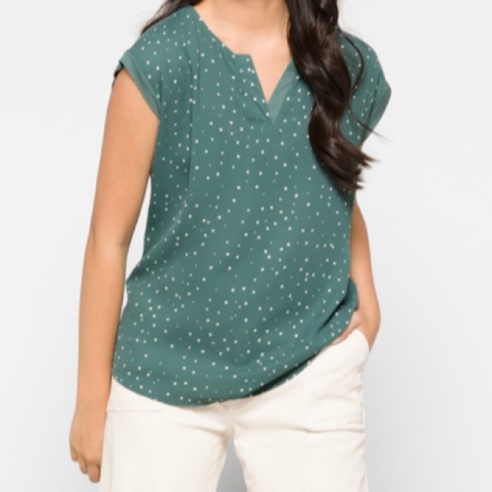 Polka Dot Mixed Material Top by Papermoon